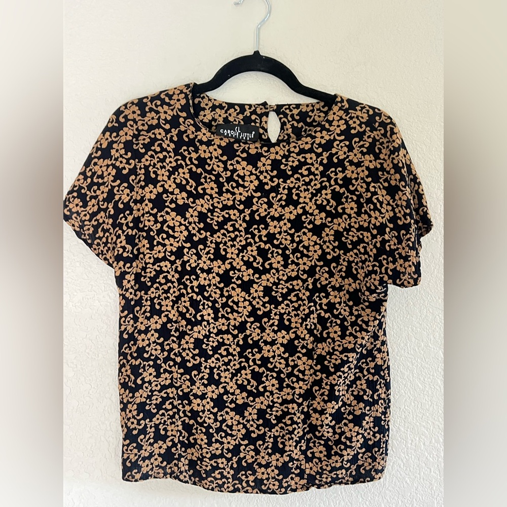 Vintage Black and Tan Women's Top